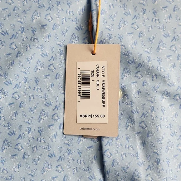 Peter Millar Feeling Koi Performance Shirt in Cottage Blue - Picture 8 of 11